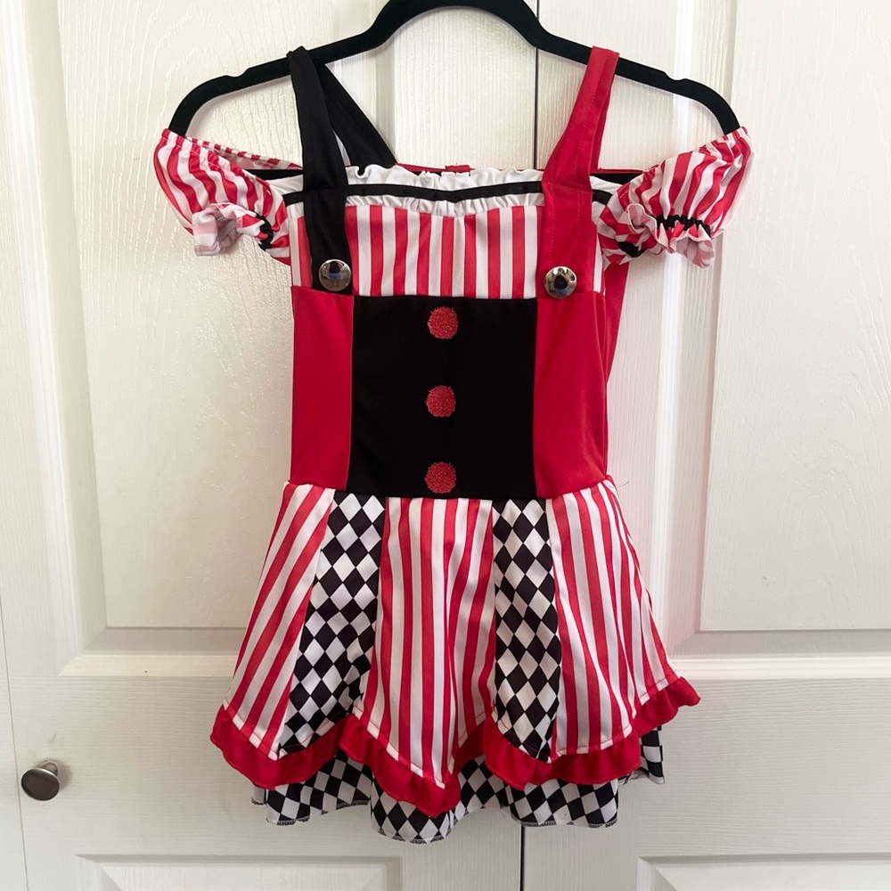 5 for $25! Red and Black Striped Clown Kids Costume